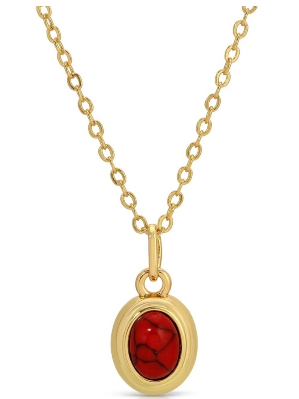 Leeada Oval Gemstone Pendant Necklace. NWT